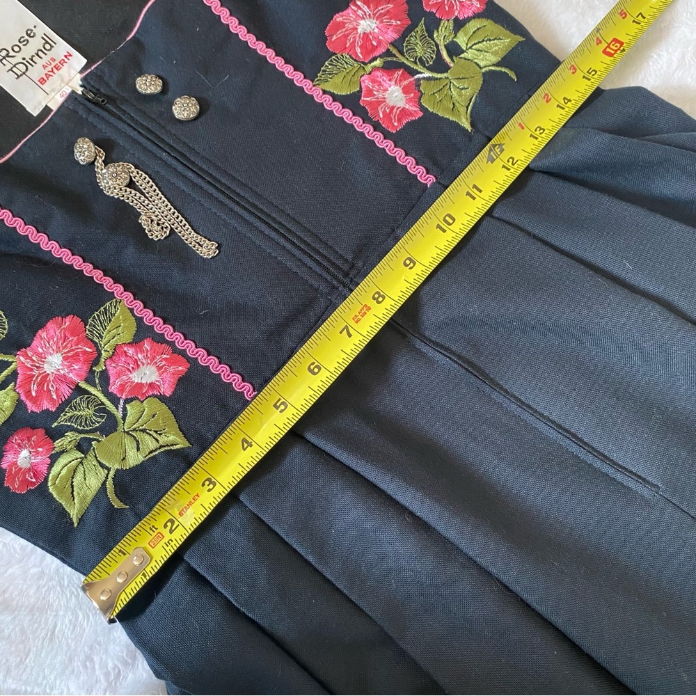VTG Rose Dirndl Womens Sz 40 German Folk Dress Oktoberfest Embroidered Floral - Picture 12 of 15
